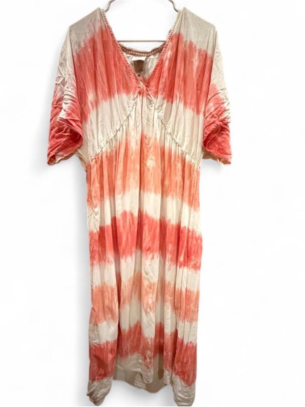 Knox Rose Coral and Cream Tie-Dye Maxi Dress